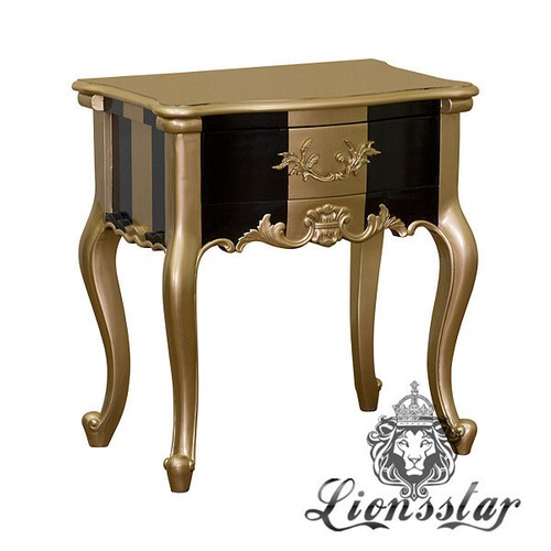 Nachttisch schwarzgold louis - nachttisch,