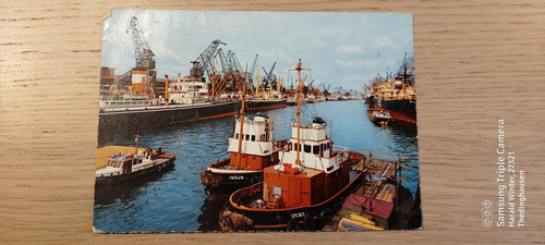 Postkarte bremen hafen - postkarte,