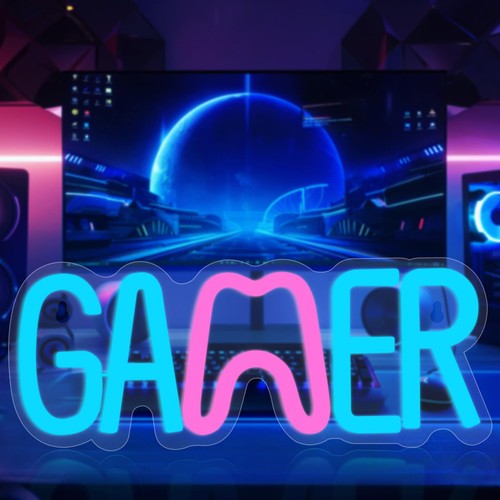Neon schild game förmige - in,