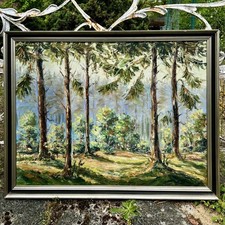 Wald Gemälde signiert W. Kind 1951 - Mid Century Ölgemälde