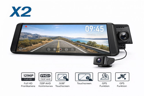 Spiegel dashcam 1296p - 9.88",