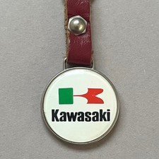 Kawasaki Schlüsselanhänger Logo Leder Oldschool Motorrad Vintage 70er 80er