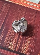 Original Pandora Pavé Charm Geschenk Schleife Herz 925er Silber Zirkonia Lila