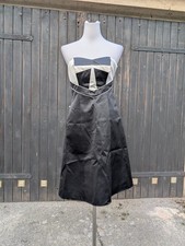 Schwarz-weiß Schulterfrei Satin Cocktailkleid Prom Brautjungfern, Definitions 36