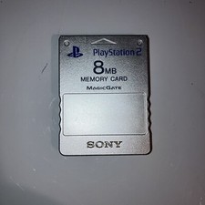 Original SONY PlayStation 2 PS2 Memory Card SCPH-10020 8 MB Silber wie neu