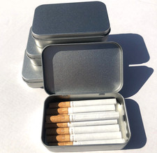 4 mal Metall Etui Alu Zigaretten Etui Dose Qualitäts Box mit Klapp Deckel Neu