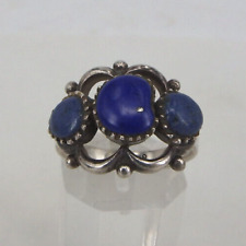 Vintage Damenring besetzt mit 3 runde blauen Iolite Sterling Silber (107607)
