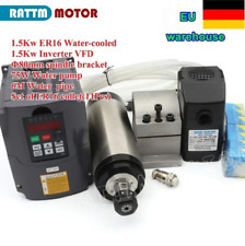【DE 】1.5KW 220V CNC Spindelmotor Water Cooled Spindle ER16+1.5KW Inverter+Clamp