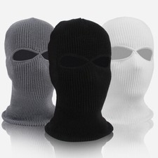 2-Loch-Vollgesichtsmaske Ski-Wintermütze Sturmhaube Outdoor-Kapuze Beanie DE