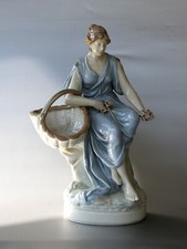 Amphora Porzellan Skulptur Dame mit Korb H. ~40cm ~2,5kg ~Jugendstil um 1900