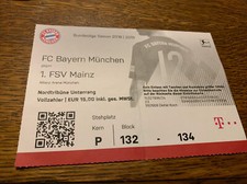 Sammler used Ticket FC Bayern München vs 1. FSV Mainz 05 1. Bundesliga 18/19 FCB