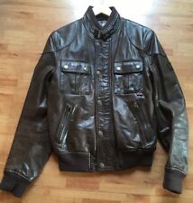 Belstaff "Cougar" Leather Biker Jacket / Gold Label Edition - Brown - Size M