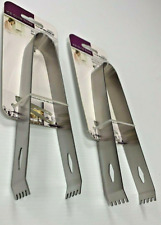 Set of 2 Ice Cube Picker Tongs Stainless Steel Tool Ice Blocks Party Quality