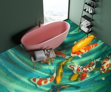 3D Gelber Koi 1742 Fußboden