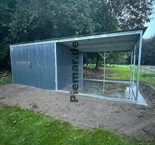 Blechgarage mit carport - blechgarage,