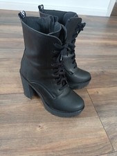 Ivy Vegan Boot Stiefel Schuh schwarz Kunstleder Altercore Gr. 39 neuwertig