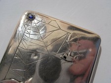 Art Nouveau ° 800 Silber Fledermaus Design Zigarettenetui silver case Jugendstil