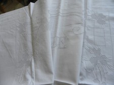 Kissenbezug Ajourstickerei Hohlsaum Baumwolle Mg.JE Vintage