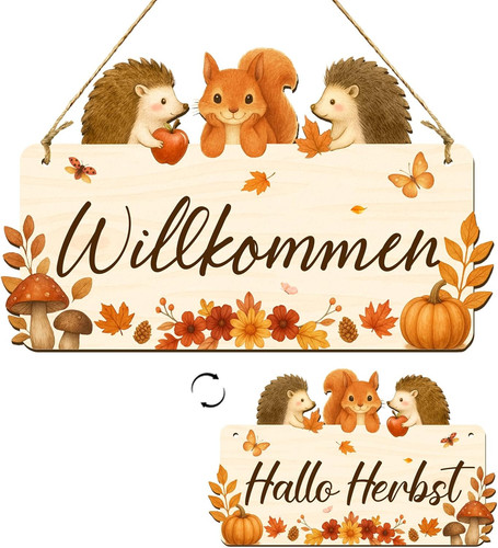 Herbstdeko tür herzlich - tür,