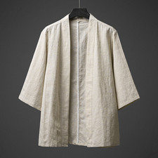 Herren Baumwolle Leinen Kimono