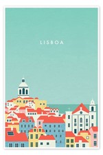 Poster Lissabon Illustration -