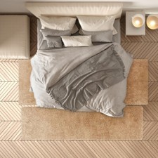 Shaggy-Bettumrandung Barcelona - 3-teilig Hochflor Bettvorleger - Viele Farben