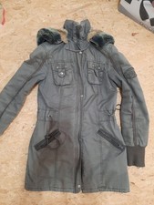 Jacke Damen Mädchen Khaki Gr. XS mit Kapuze 