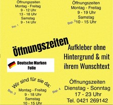 Öffnungszeiten Aufkleber Laden Geschäftszeiten Schaufenster Werbung Friseur