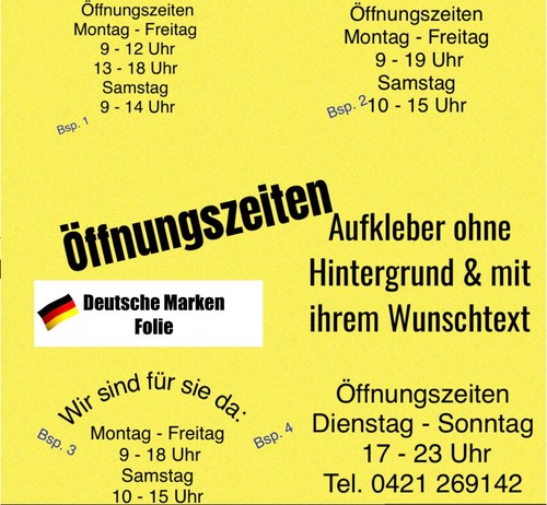 öffnungszeiten aufkleber - Öffnungszeiten,
