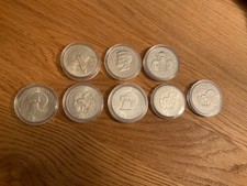 5x One Dollar , 3x 5 Dollars Sammler Münzen Konvolut in Kapseln