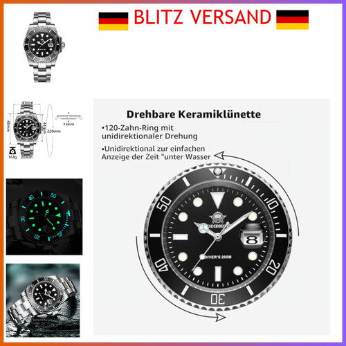 Herren quarzuhr analog - quarzuhr,