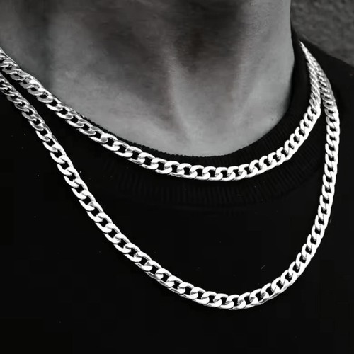 100cm silber cuban - cuban, armband