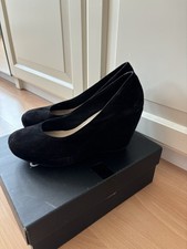 Vagabond Pumps Keilabsatz 38 schwarz Leder Wildleder Absatzschuhe