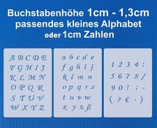 Scrapbooking Schablonen Alphabet ● Buchstaben ● extra kleine Schrift 1cm - 1,4cm