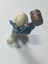 Seltener Holzhammerschlumpf (2.0039) mit gelbem Punkt – Schleich, 1980er