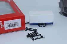 Herpa 055437  PKW Tandem Anhänger Planenanhänger blau weiß 1:87 N0 NEU OVP