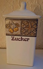 Shabby Chic Keramik Zuckerdose mit Deckel Landhausstil Vintage Vorratsdose