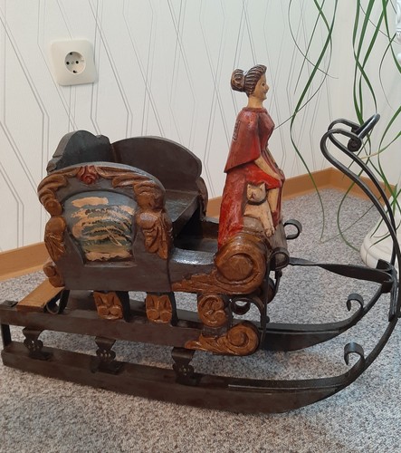 Antiker holzschlitten - antiker,