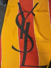 YSL  • Yves Saint Laurent  Damen Seidentuch; Orange/ Gelb/ Schwarz; Gebraucht;