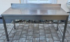 Gastro Edelstahl Arbeitstisch unterfüttert mit Aufkantung 1600 x 700 mm