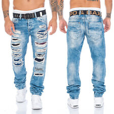 Cipo & Baxx Jeans Herren Regular Fit Used Farbige Destroyed Hose 131 Blau   