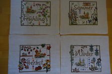 Fertige Stickbilder "FRÜHLING, SOMMER, HERBST, WINTER " Gerlinde Gebert