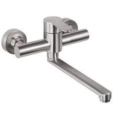 Wandmontage 360° Drehbare Edelstahl Wasserhahn Küchenarmatur Einhebelmischer DE