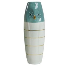 Vase Eule aqua/grau