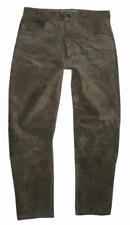 ENJOY Herren- LEDERJEANS / Velours- Lederhose in dunkel- oliv W32 /L 31