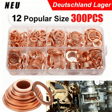 300 Sortiment SetKupfer Dichtungen Ölablaßschrauben Kupferringe Dichtring Ringe