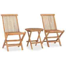 Teak Massiv Gartenmöbel Set 3-tlg. Klappbar Sitzgruppe Quadratisch/Rund vidaXL