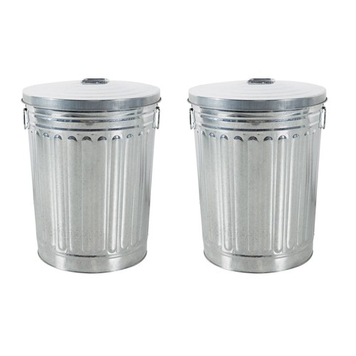 Zink abfalleimer mit deckel - 2x,