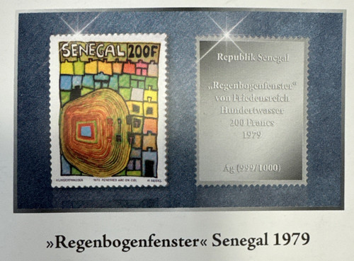 Silberbriefmarke hundertwasser - silberbriefmarke,