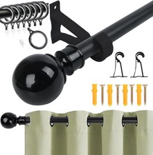 Gardinenstange Vorhangstange Wandmontage Stilgarnitur Edelstahl 1-3m Mit Zugring